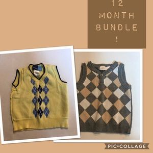 12 Month sweater vest bundle